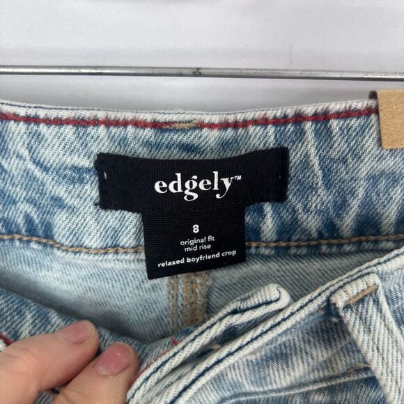 Maurices NWT Edgely Original Fit Relaxed Boyfriend Crop Denim Jeans Size 8 - Picture 5 of 9